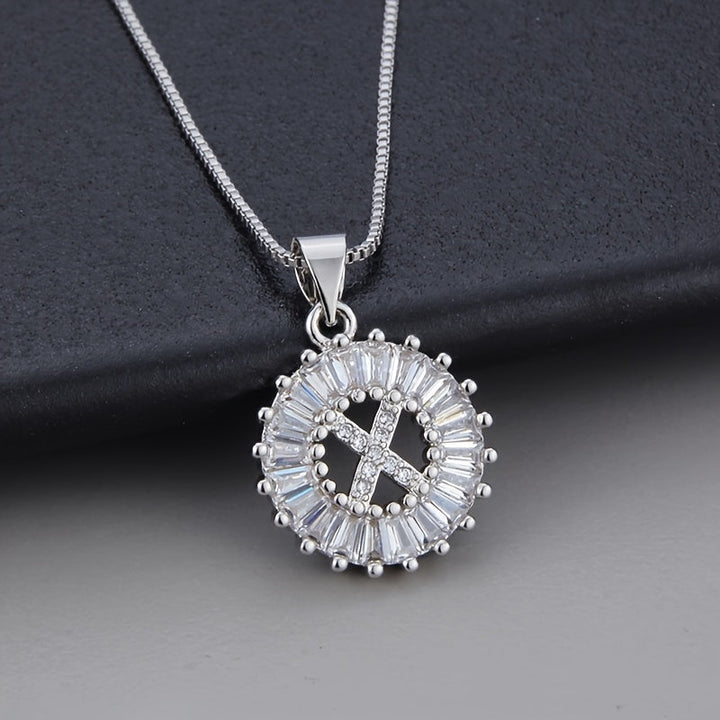 White Gold and Zirconia Initial "Z" Necklace