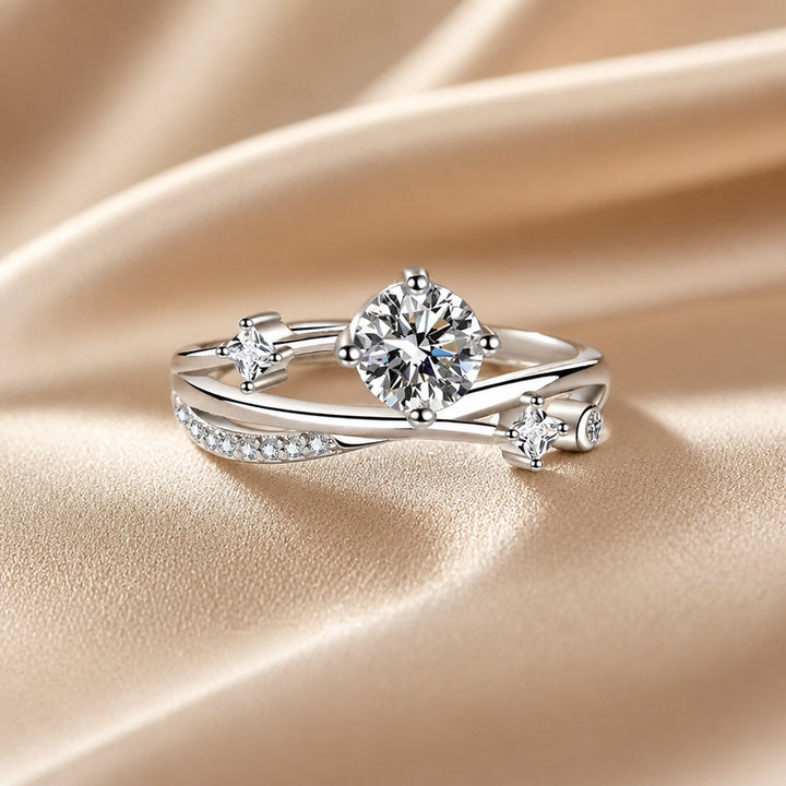 Starry Sky Ring with White Gold and Zirconia