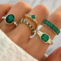 Set Unico di Anelli Zarinia in Oro con Smeraldi