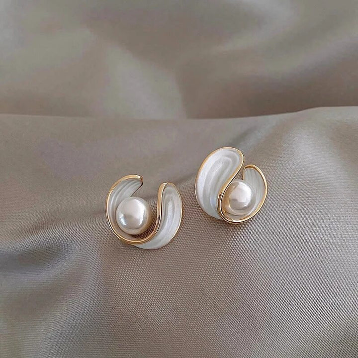 Timeless Gold Pearl Earrings