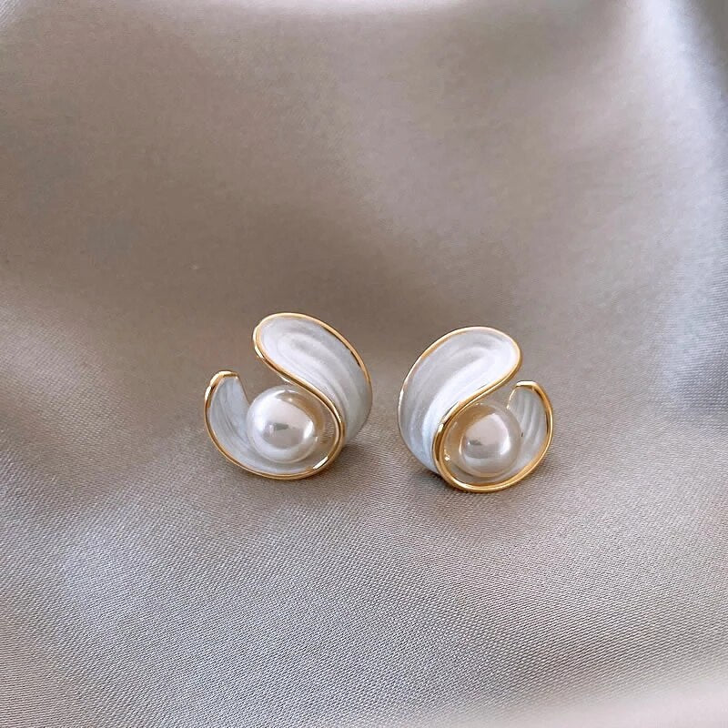 Timeless Gold Pearl Earrings