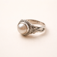 Solenne™- Handcrafted Pearl Circle Ring