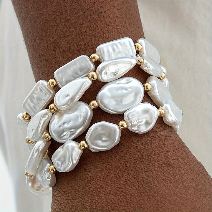Set of 4 Bracelets with Pearls