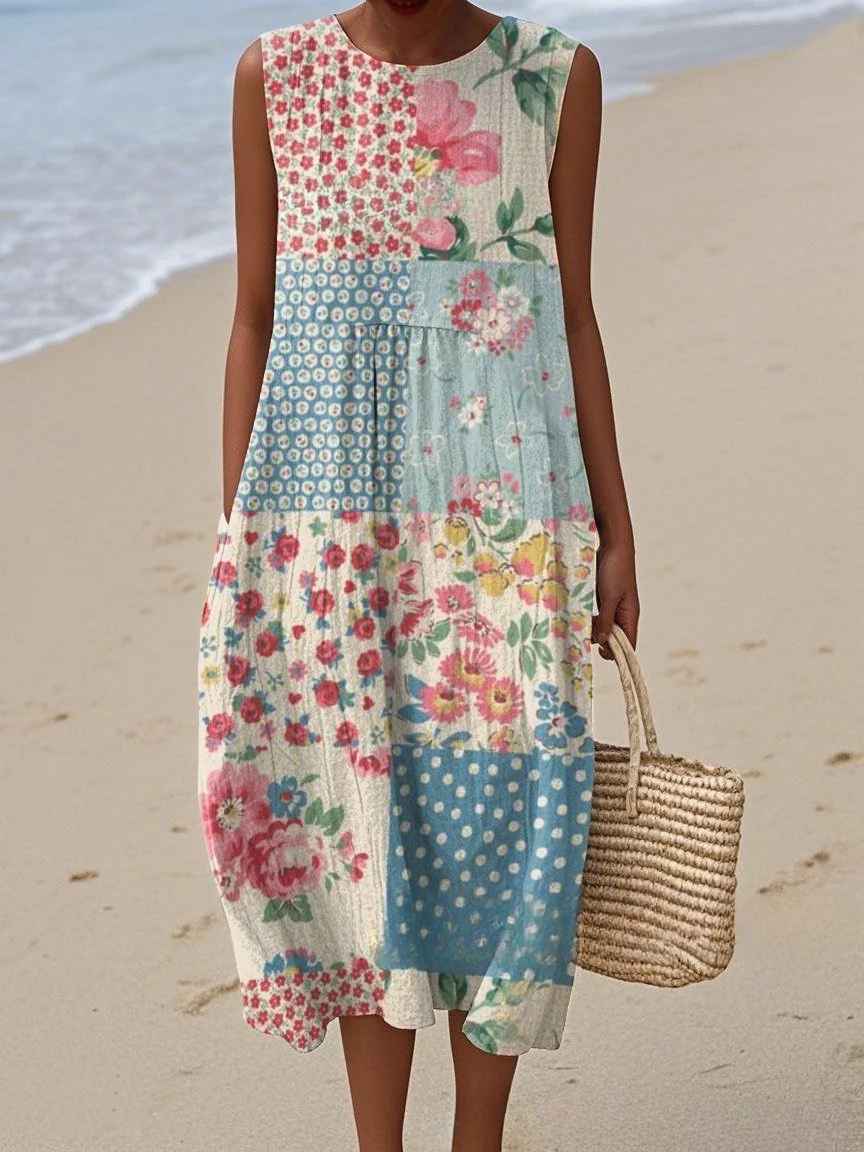 Marais™ - Retro-Inspired Loose-Fit Maxi Dress