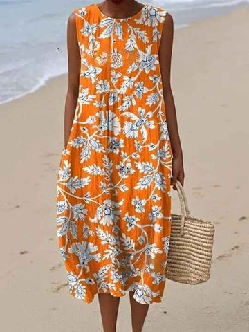 Marais™ - Retro-Inspired Loose-Fit Maxi Dress