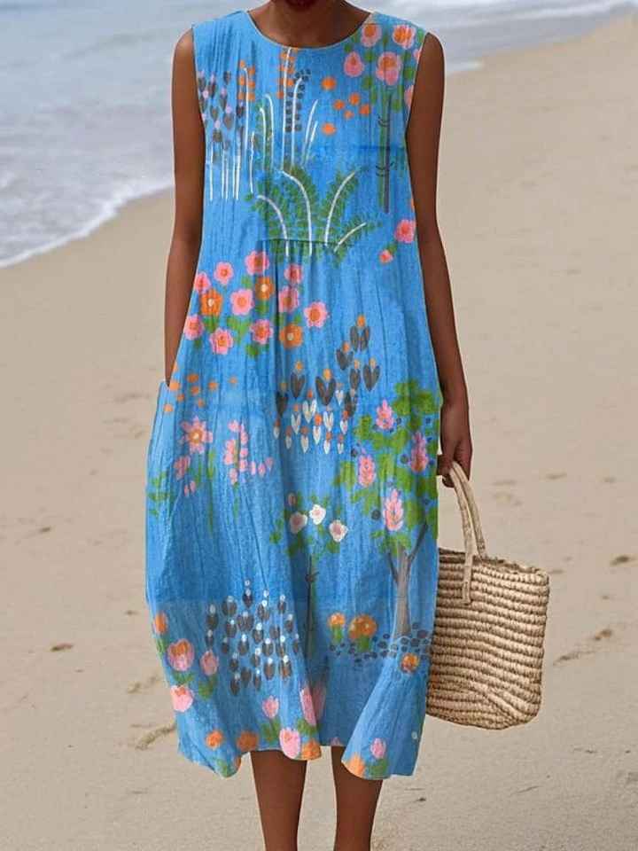 Marais™ - Retro-Inspired Loose-Fit Maxi Dress