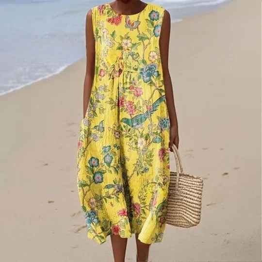 Marais™ - Retro-Inspired Loose-Fit Maxi Dress