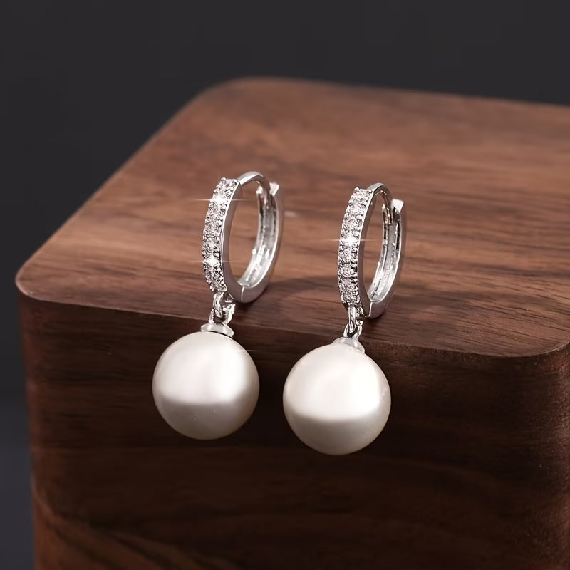 Modern Pearl Drop Earrings