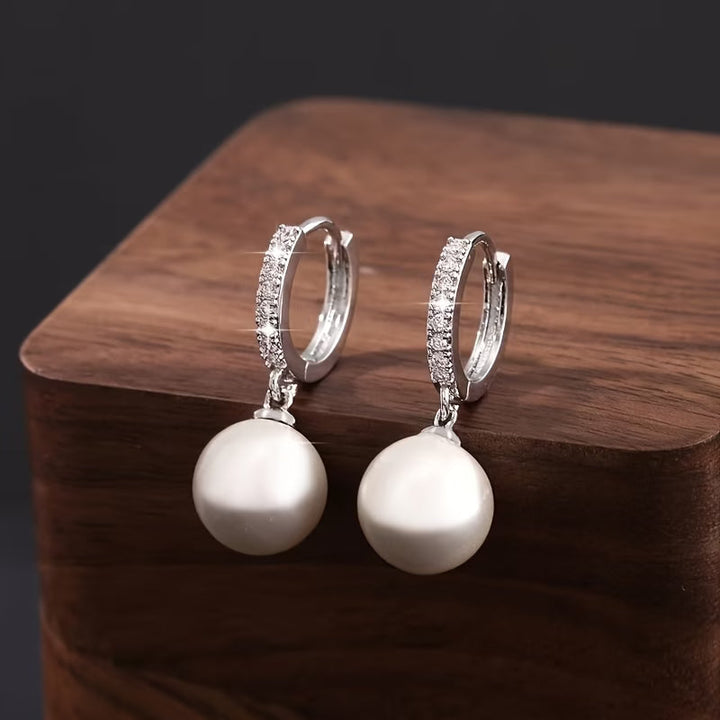 Modern Pearl Drop Earrings