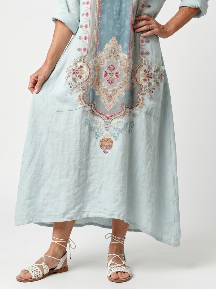 Lunara™ - Ornate Midi Dress