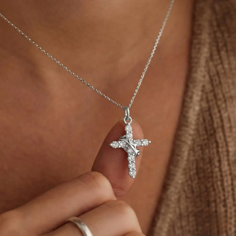 Pietà™ - Crowned Cross Pendant Necklace