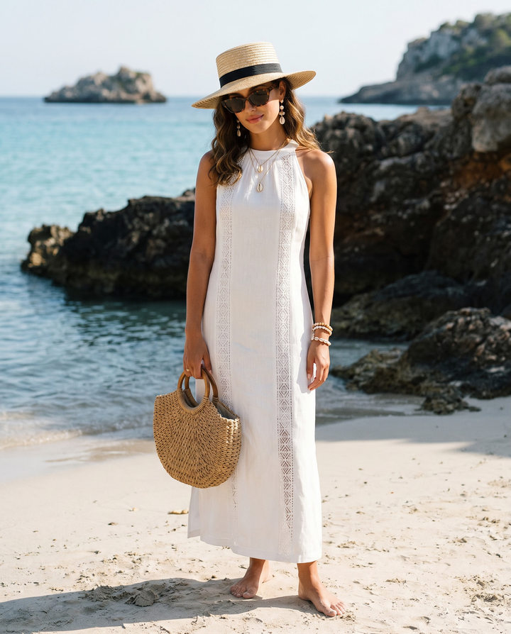 Amarante™ - White Linen Dress