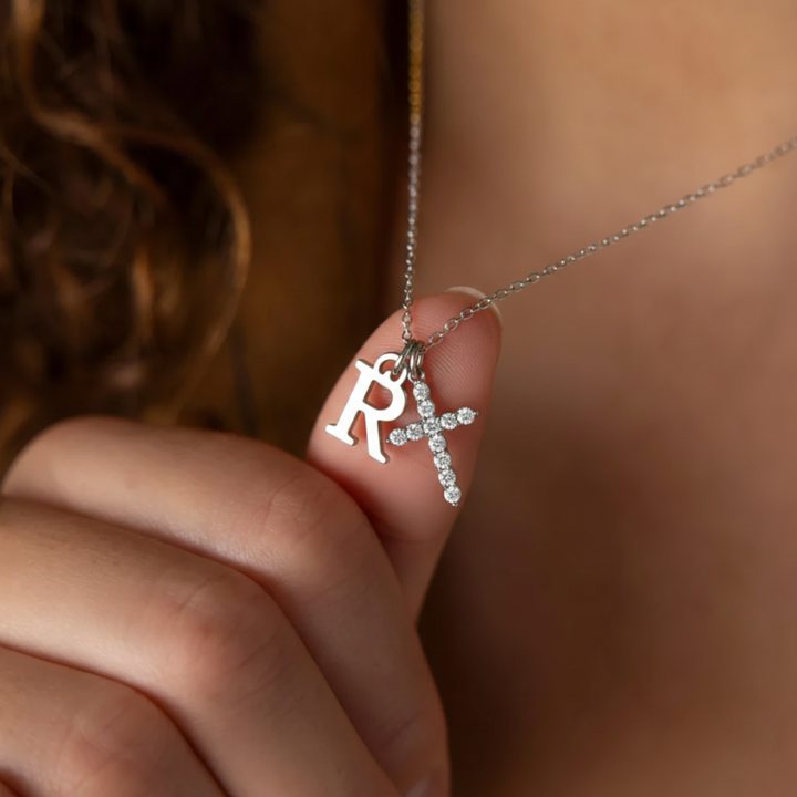 Cherubine™ - Personalized Crystal Cross Necklace