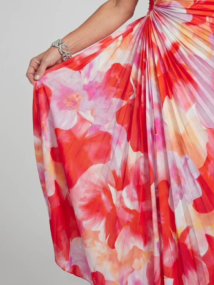 Heidi™ - Asymmetrical Pleated Midi Dress
