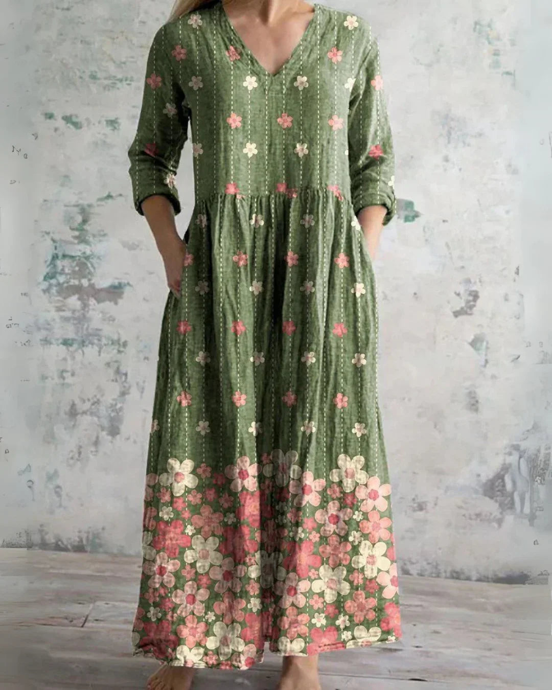 Irene™ - Vintage Floral Maxi Dress