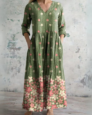 Irene™ - Vintage Floral Maxi Dress