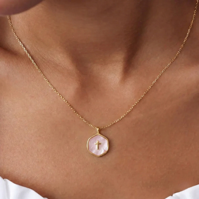 Grazia™ - Mini Pearl Cross Necklace