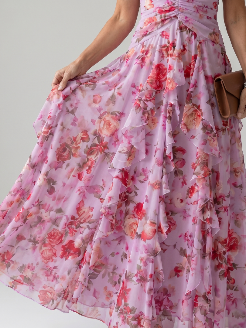 Pepita™ - Halter Neck and Ruched Bodice Maxi Dress