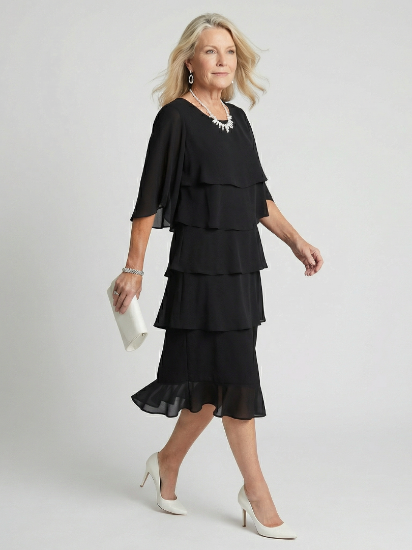 Brent | Midi Dress with Layered Tiers