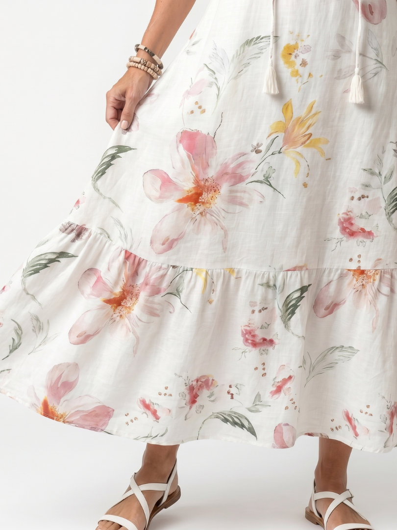 Helene™ -  Elegant Floral Midi Dress
