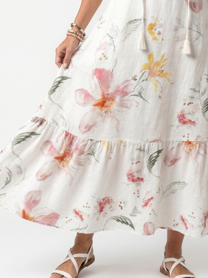 Helene™ -  Elegant Floral Midi Dress