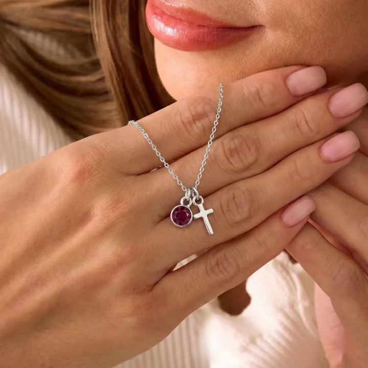 Serafina™ - Birthstone Cross Necklace