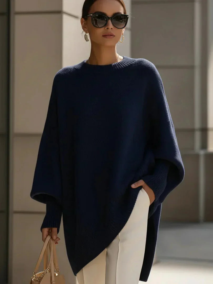 Clarisse™ - Oversized Knit Poncho Sweater