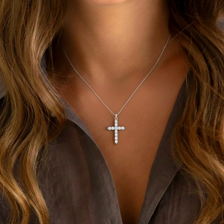 Gloria™ - Elegant Crystal Cross Pendant Necklace