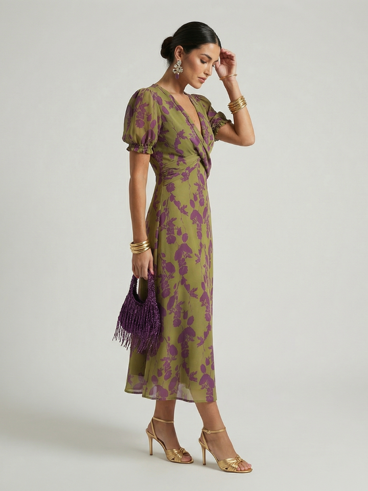 Olandria™ - Floral Midi Dress