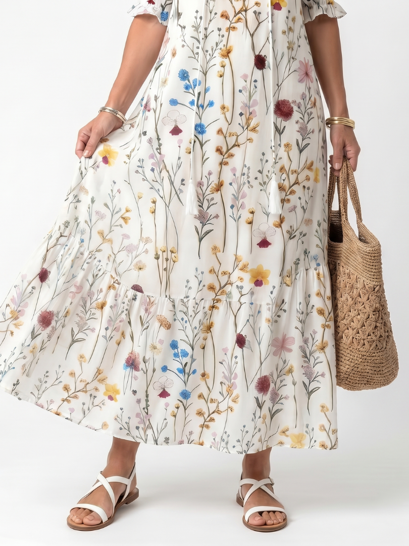 Velora™ - Floral Midi Dress