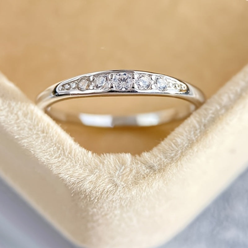 White Gold Ring with Micro Pave Zirconia