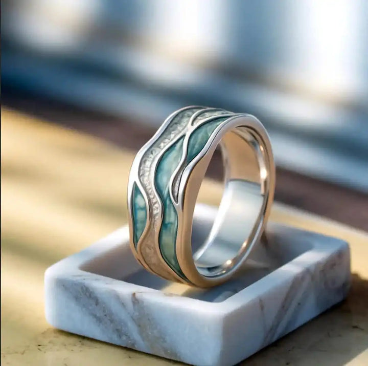 Ripple Ring in Turquoise Seasilver