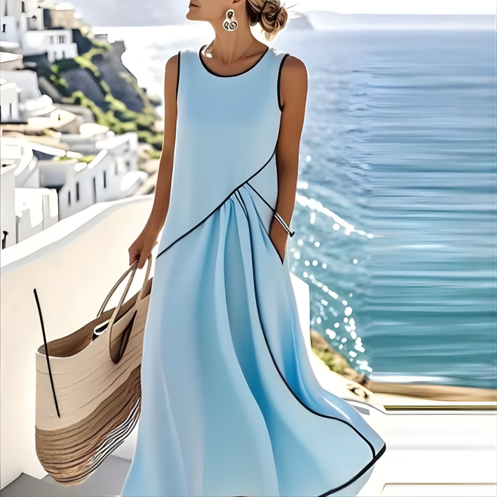 Bellmonde™ - Sleeveless Colorblock Maxi Dress