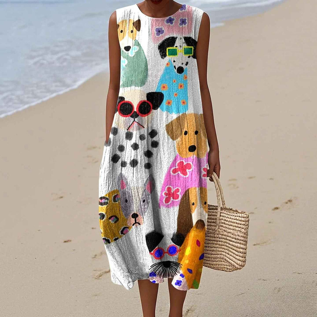 Marais™ - Retro-Inspired Loose-Fit Maxi Dress