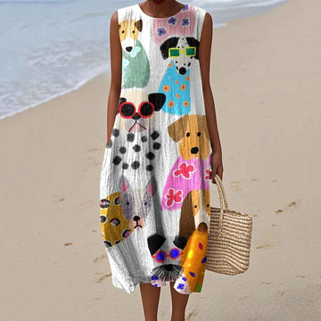 Marais™ - Retro-Inspired Loose-Fit Maxi Dress