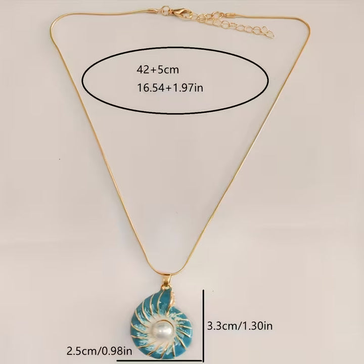 Shell Pearl Pendant Necklace