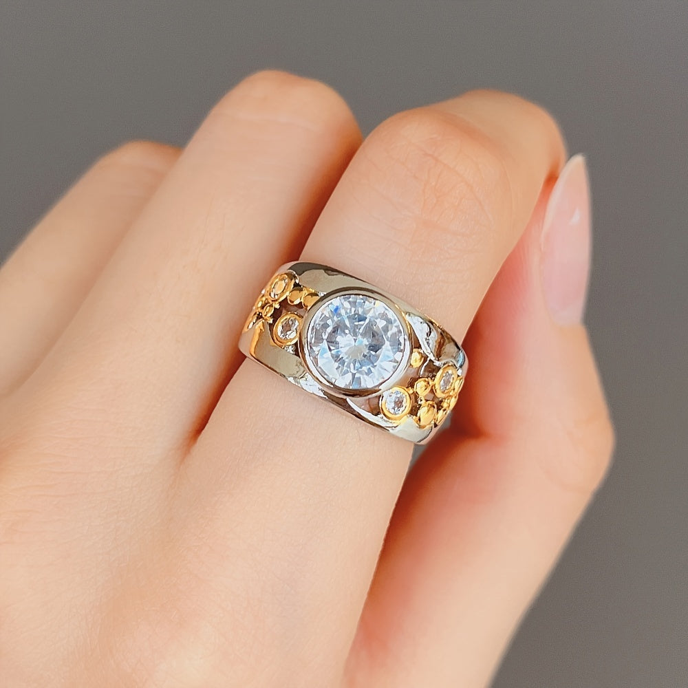 Novelle™ - Dual-Tone Gold Zirconia Ring