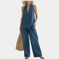 Runa™ - Casual Halter Denim Lounge Set