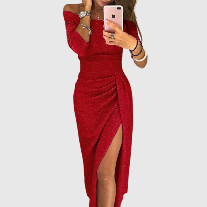 Milena™ - Halter Neck Flowing Silhouette Maxi Dress