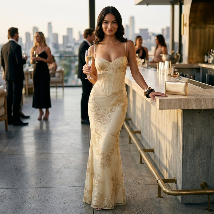 Elegant Stitch Maxi Dress
