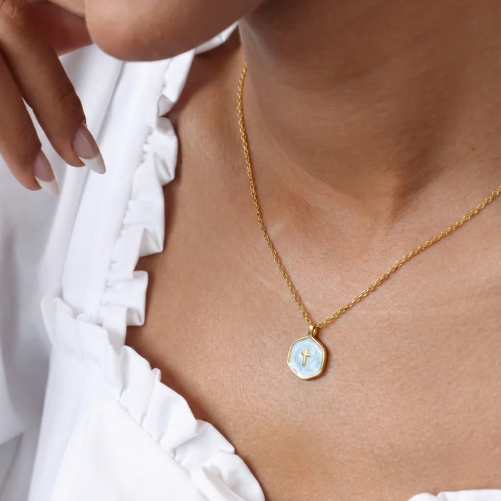 Grazia™ - Mini Pearl Cross Necklace