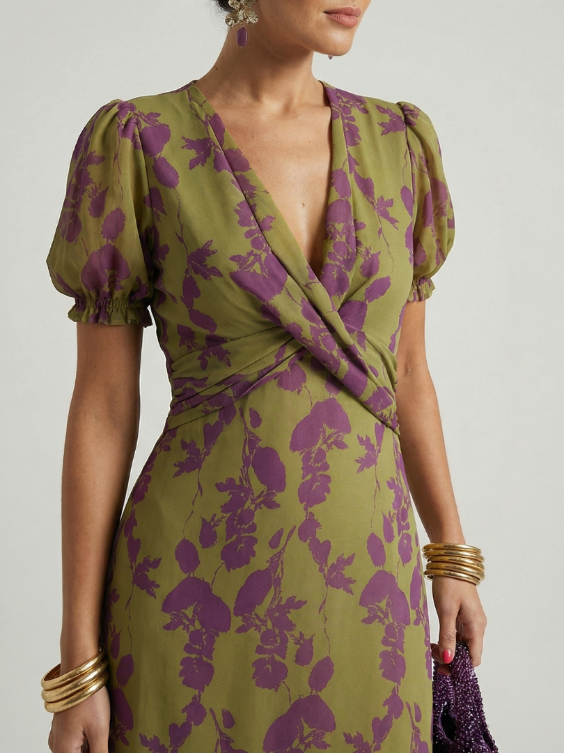 Olandria™ - Floral Midi Dress