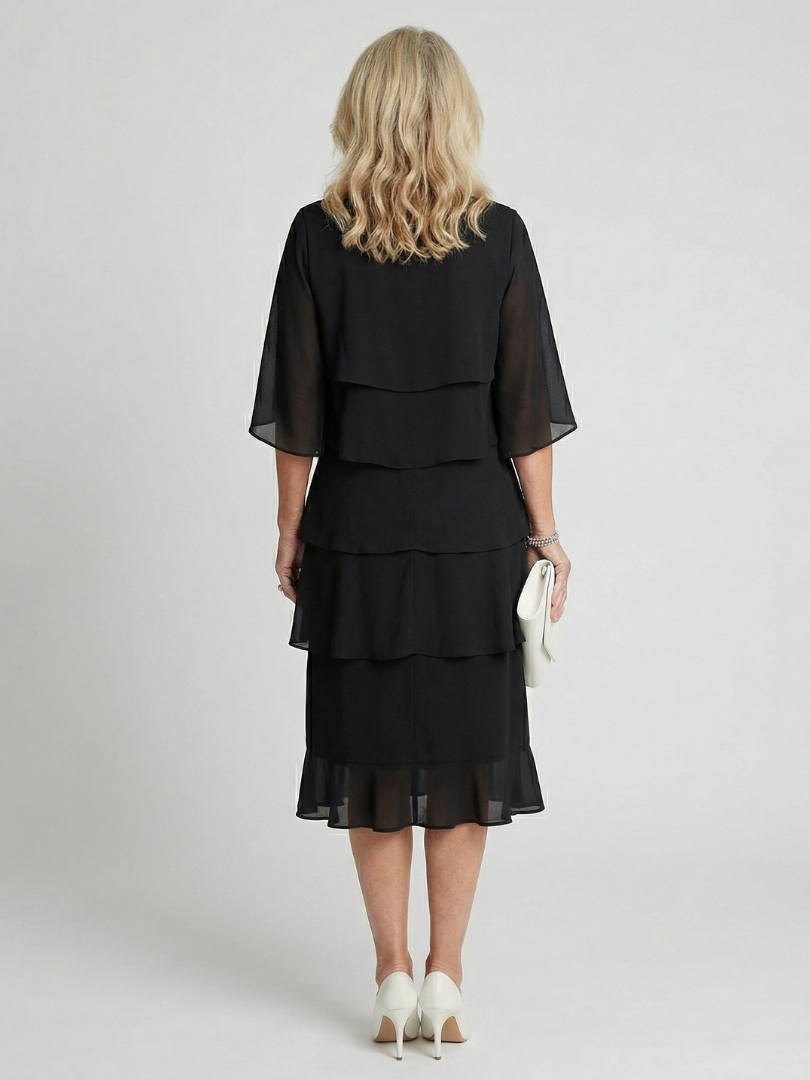 Brent | Midi Dress with Layered Tiers