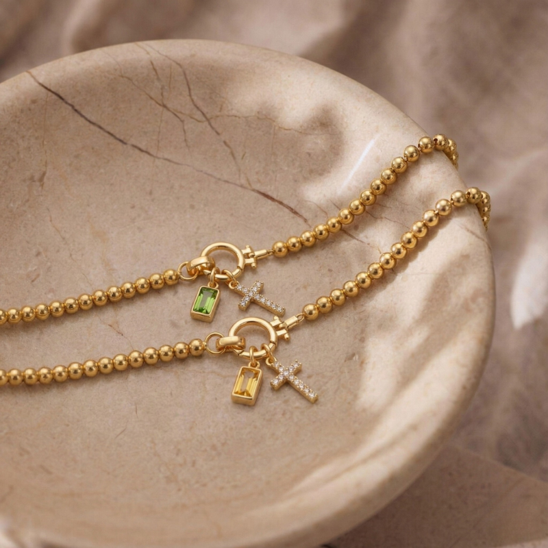 Immacolata™ - Birthstone Cross Bracelet
