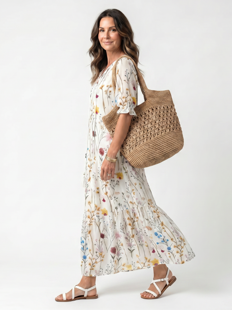 Velora™ - Floral Midi Dress