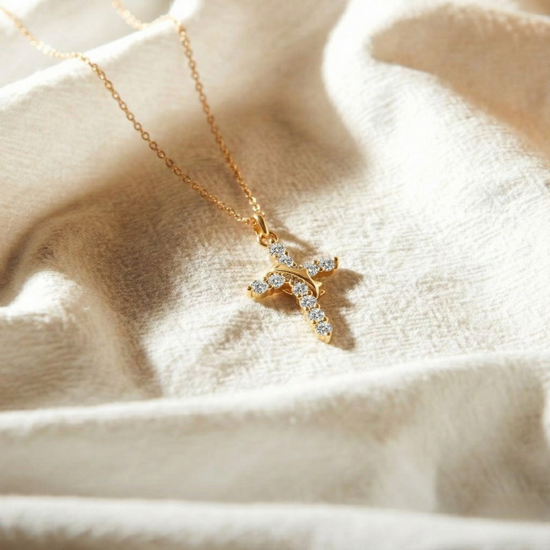 Pietà™ - Crowned Cross Pendant Necklace