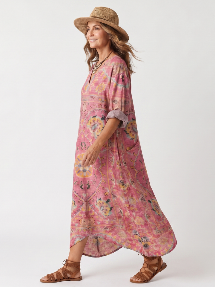 Aurelia™ - Abstract Print Midi Dress