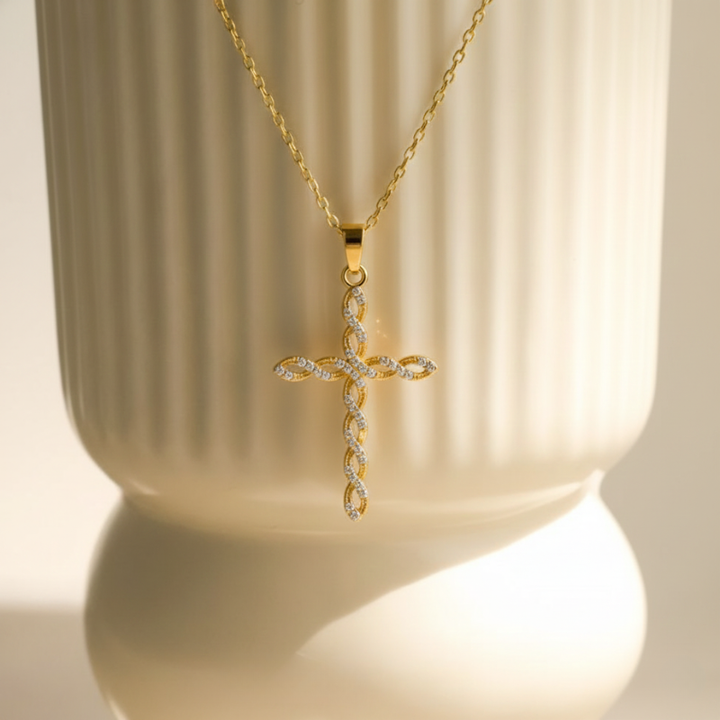 Divina™ -Twisted Cross Pendant Necklace