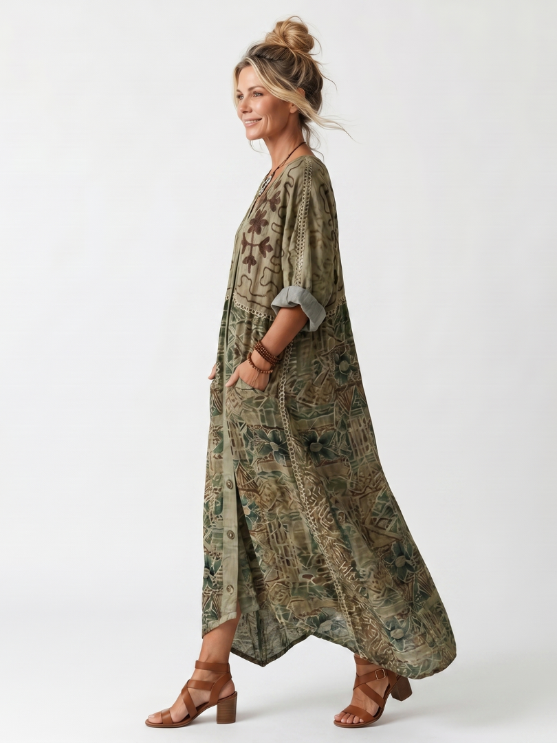 Orlena™ - Embroidered Midi Dress
