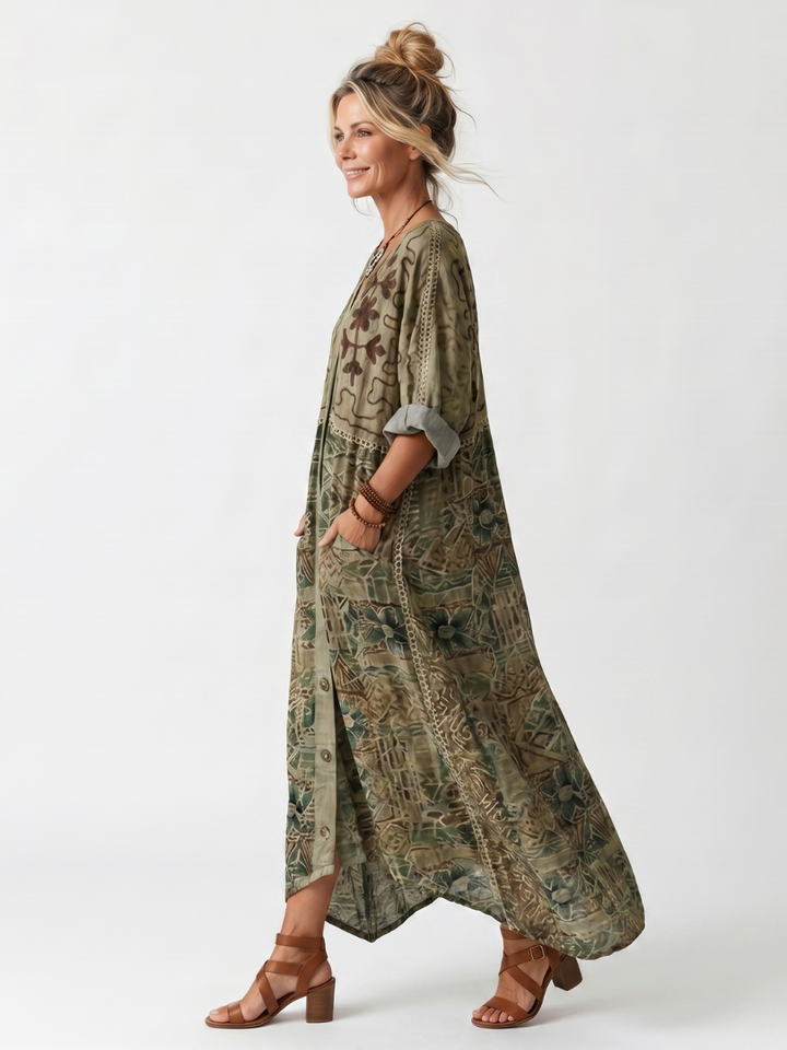 Orlena™ - Embroidered Midi Dress